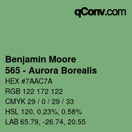 Farbcode: Benjamin Moore - 565 - Aurora Borealis | qconv.com