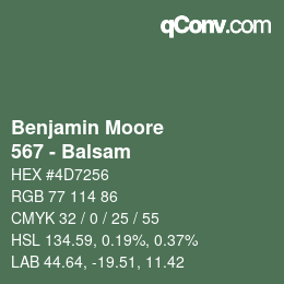 Farbcode: Benjamin Moore - 567 - Balsam | qconv.com