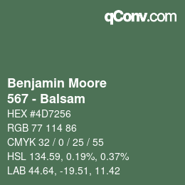Código de color: Benjamin Moore - 567 - Balsam | qconv.com