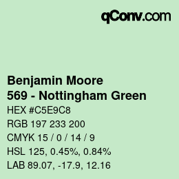 Código de color: Benjamin Moore - 569 - Nottingham Green | qconv.com