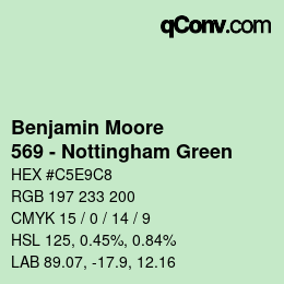 カラーコード: Benjamin Moore - 569 - Nottingham Green | qconv.com
