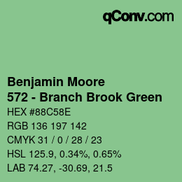 Color code: Benjamin Moore - 572 - Branch Brook Green | qconv.com