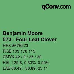 Código de color: Benjamin Moore - 573 - Four Leaf Clover | qconv.com