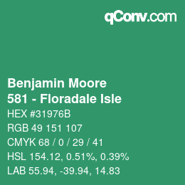 カラーコード: Benjamin Moore - 581 - Floradale Isle | qconv.com