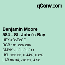 Code couleur: Benjamin Moore - 584 - St. John´s Bay | qconv.com