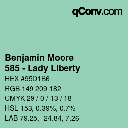 カラーコード: Benjamin Moore - 585 - Lady Liberty | qconv.com