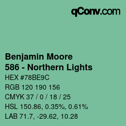 Code couleur: Benjamin Moore - 586 - Northern Lights | qconv.com