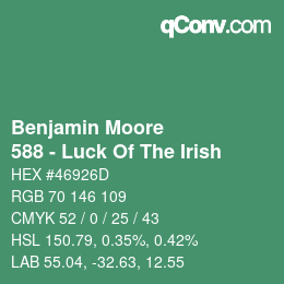 Code couleur: Benjamin Moore - 588 - Luck Of The Irish | qconv.com