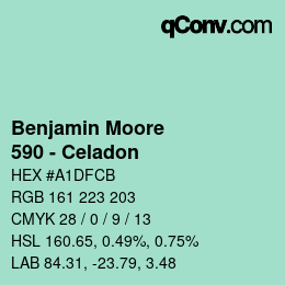 Color code: Benjamin Moore - 590 - Celadon | qconv.com