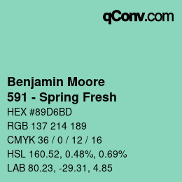 Color code: Benjamin Moore - 591 - Spring Fresh | qconv.com