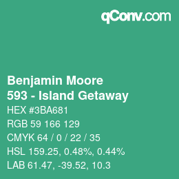 Color code: Benjamin Moore - 593 - Island Getaway | qconv.com