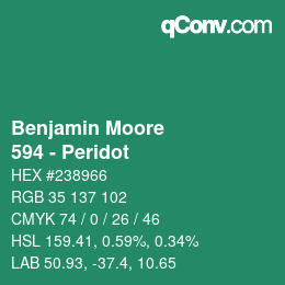 Color code: Benjamin Moore - 594 - Peridot | qconv.com
