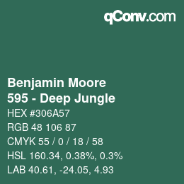 カラーコード: Benjamin Moore - 595 - Deep Jungle | qconv.com