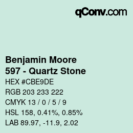 Código de color: Benjamin Moore - 597 - Quartz Stone | qconv.com