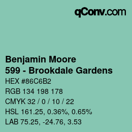 Color code: Benjamin Moore - 599 - Brookdale Gardens | qconv.com