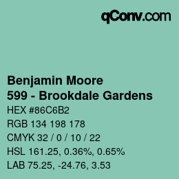 Código de color: Benjamin Moore - 599 - Brookdale Gardens | qconv.com