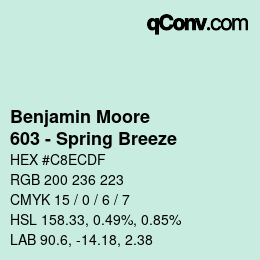 Código de color: Benjamin Moore - 603 - Spring Breeze | qconv.com