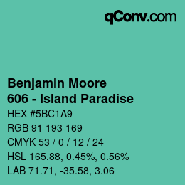 Color code: Benjamin Moore - 606 - Island Paradise | qconv.com