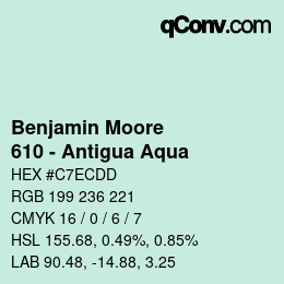 Color code: Benjamin Moore - 610 - Antigua Aqua | qconv.com