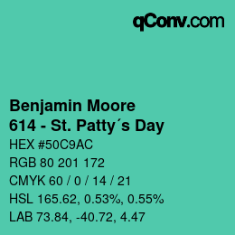 Farbcode: Benjamin Moore - 614 - St. Patty´s Day | qconv.com