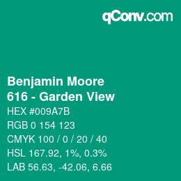 Color code: Benjamin Moore - 616 - Garden View | qconv.com