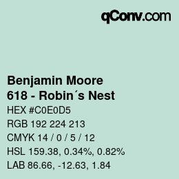 Farbcode: Benjamin Moore - 618 - Robin´s Nest | qconv.com
