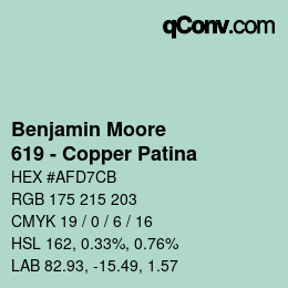Farbcode: Benjamin Moore - 619 - Copper Patina | qconv.com