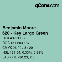 Code couleur: Benjamin Moore - 620 - Key Largo Green | qconv.com