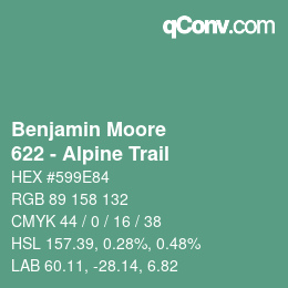 Color code: Benjamin Moore - 622 - Alpine Trail | qconv.com