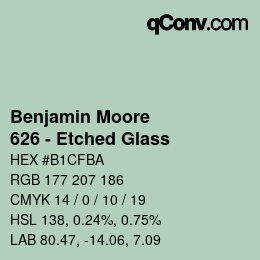 Farbcode: Benjamin Moore - 626 - Etched Glass | qconv.com