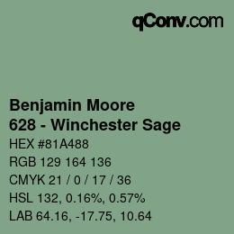 Code couleur: Benjamin Moore - 628 - Winchester Sage | qconv.com