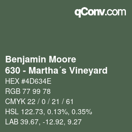カラーコード: Benjamin Moore - 630 - Martha´s Vineyard | qconv.com