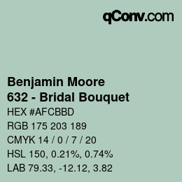 Código de color: Benjamin Moore - 632 - Bridal Bouquet | qconv.com