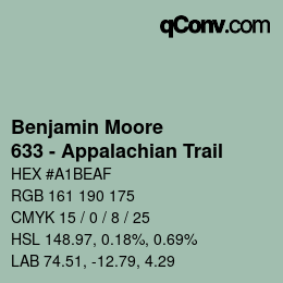 Código de color: Benjamin Moore - 633 - Appalachian Trail | qconv.com
