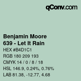 Código de color: Benjamin Moore - 639 - Let It Rain | qconv.com