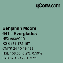 Color code: Benjamin Moore - 641 - Everglades | qconv.com