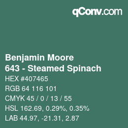 カラーコード: Benjamin Moore - 643 - Steamed Spinach | qconv.com