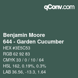 Farbcode: Benjamin Moore - 644 - Garden Cucumber | qconv.com