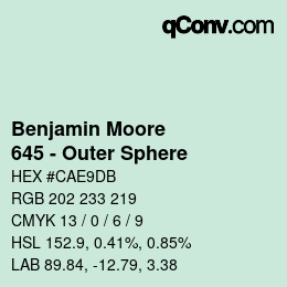 Color code: Benjamin Moore - 645 - Outer Sphere | qconv.com