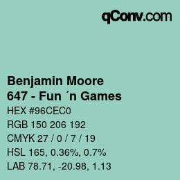 Código de color: Benjamin Moore - 647 - Fun ´n Games | qconv.com