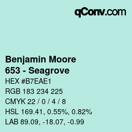 Color code: Benjamin Moore - 653 - Seagrove | qconv.com