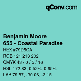 カラーコード: Benjamin Moore - 655 - Coastal Paradise | qconv.com