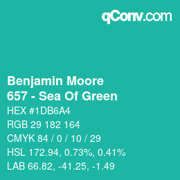Code couleur: Benjamin Moore - 657 - Sea Of Green | qconv.com