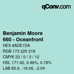 Color code: Benjamin Moore - 660 - Oceanfront | qconv.com