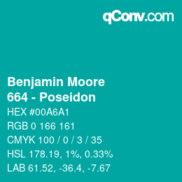 Color code: Benjamin Moore - 664 - Poseidon | qconv.com