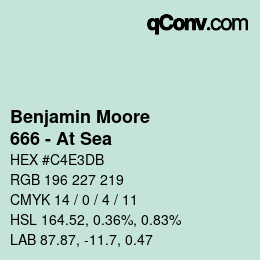 Código de color: Benjamin Moore - 666 - At Sea | qconv.com