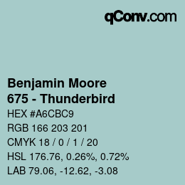 Color code: Benjamin Moore - 675 - Thunderbird | qconv.com