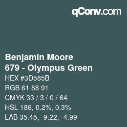 Farbcode: Benjamin Moore - 679 - Olympus Green | qconv.com