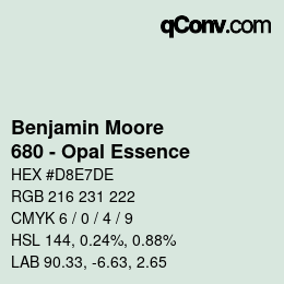 Código de color: Benjamin Moore - 680 - Opal Essence | qconv.com