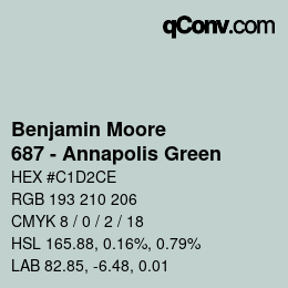 Code couleur: Benjamin Moore - 687 - Annapolis Green | qconv.com